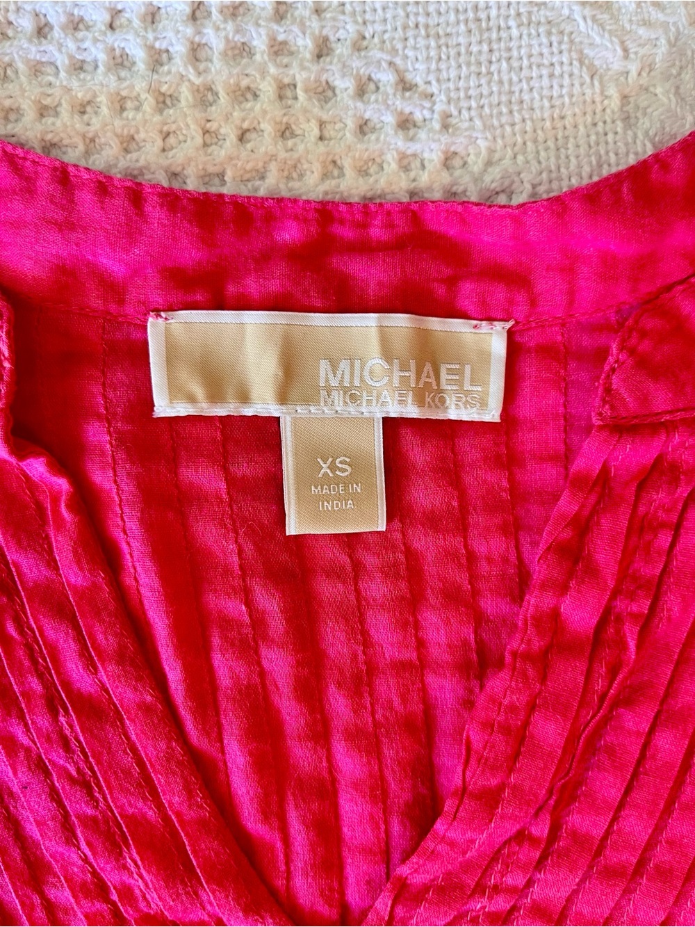 Michael Kors hot pink gauzey hippy summer lightweight tunic top long sleeve - Picture 3 of 9